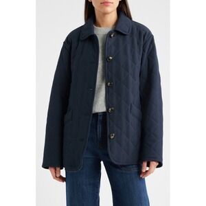 Bernardo Diamond Quilted Jacket Coat Navy Blue XXL Puffer Style Button Front NWT